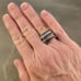 Black & Clear CZ Pave Set Alternating Stack Statement Ring