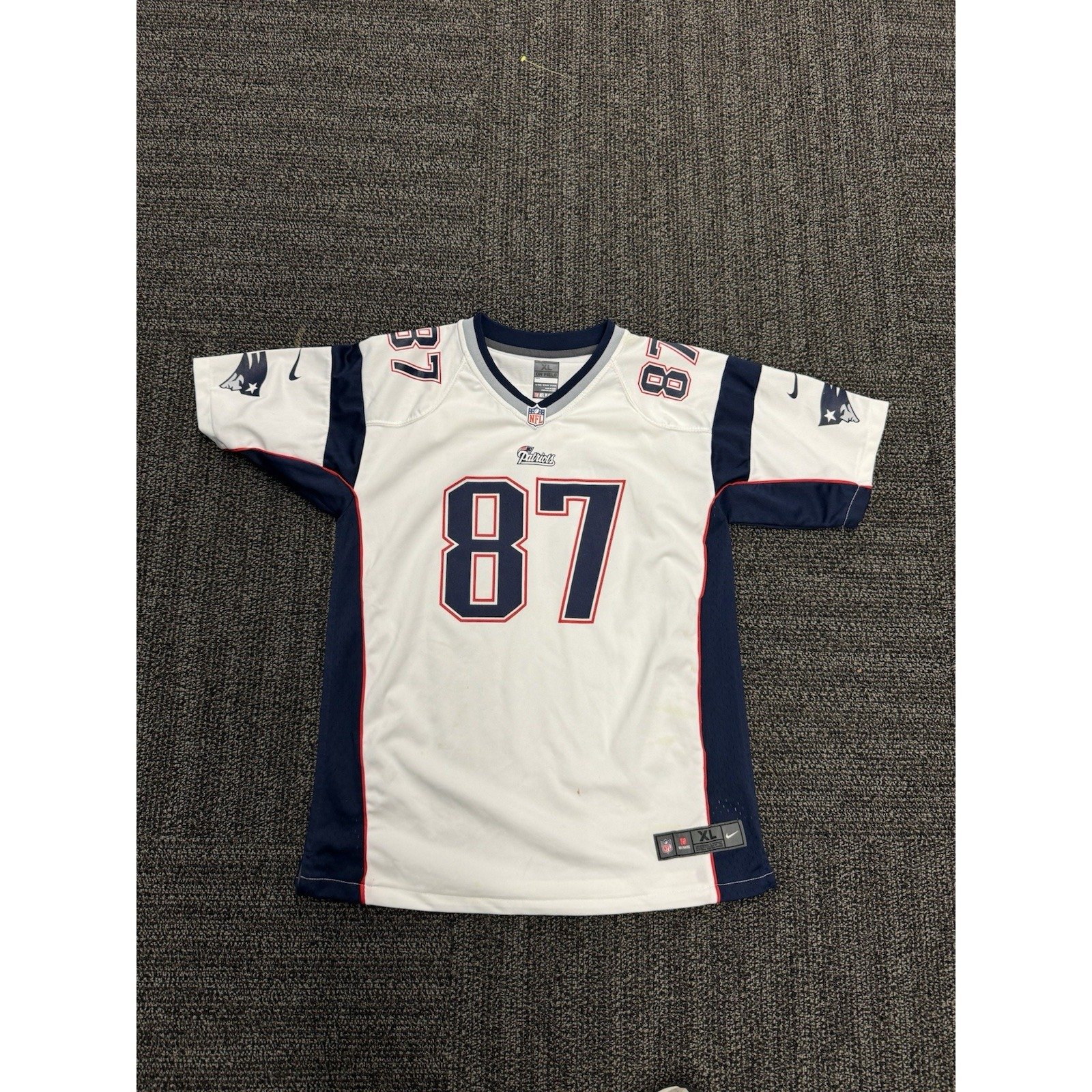 Rob Gronkowski Reebok New England Patriots Authentic On-Field White Youth XL