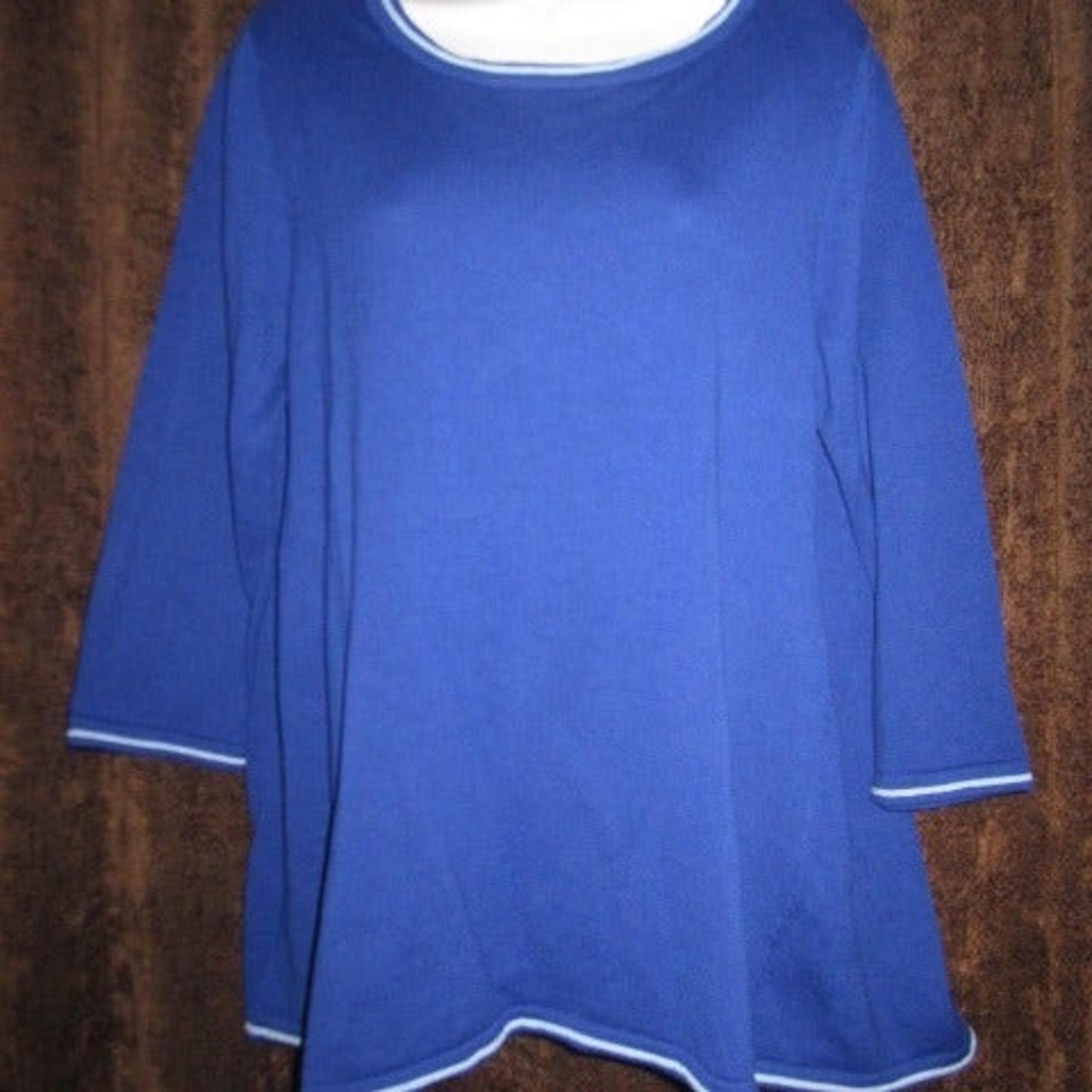 Kim Rogers M Blue 3/4 Sleeve Knit Top
