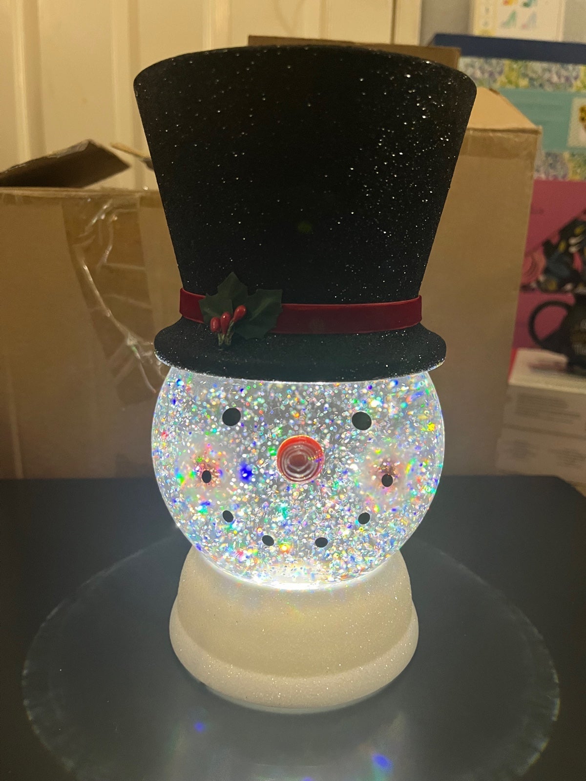 BBW Snowman globe candle holder