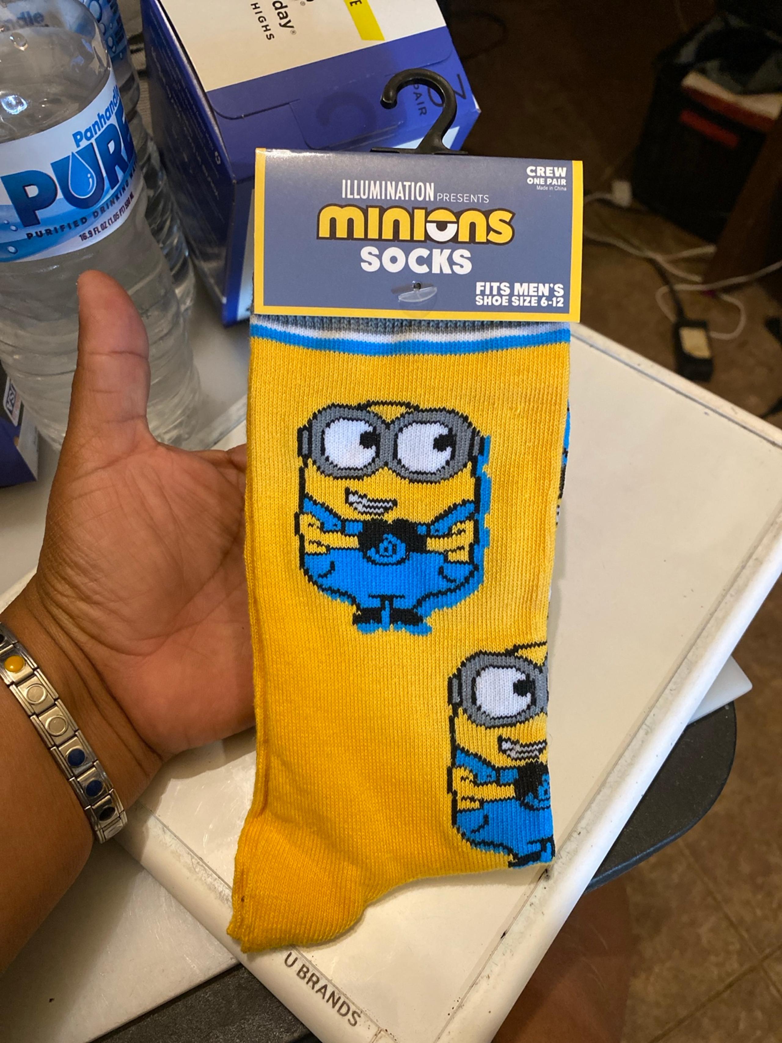 Mens or Womens Minions Crew Socks One Size