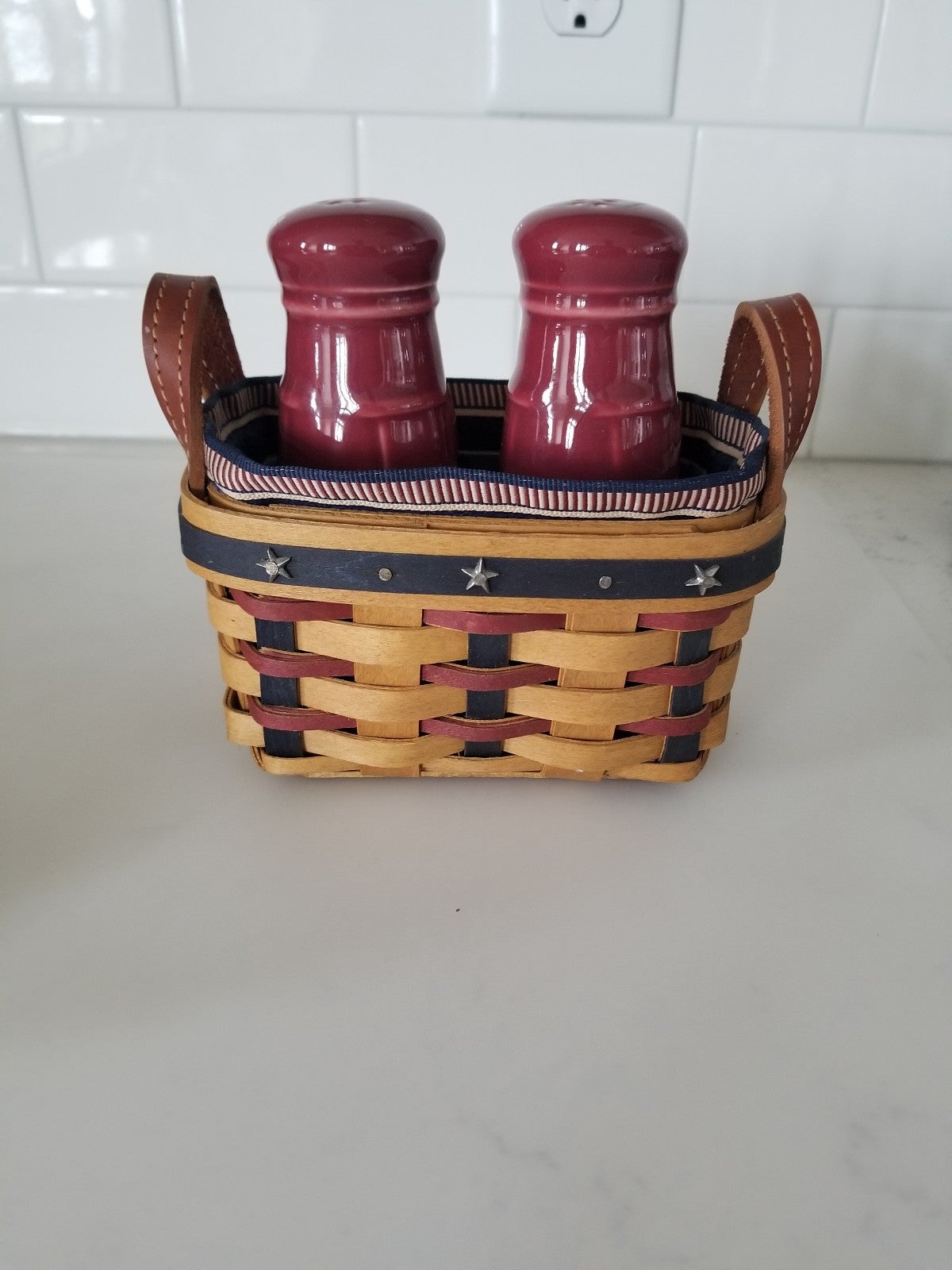Longaberger salt & pepper basket