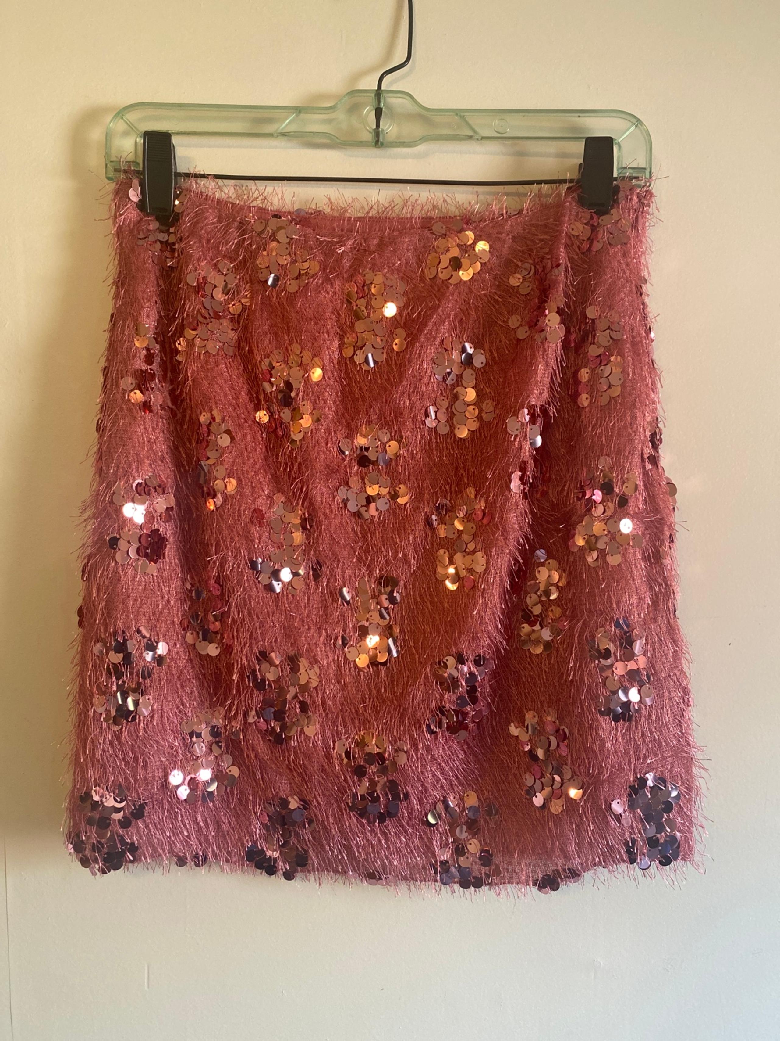 Lulus Sparkly Pink Sequin Skirt Size M