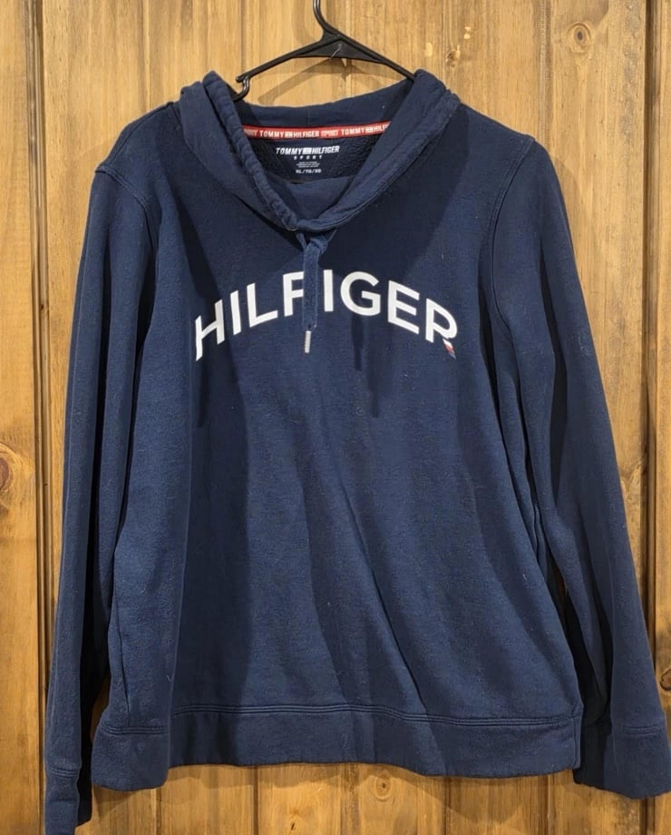 Tommy Hilfiger Sport Cowl Neck Sweatshirt Pullover Blue Womens XL