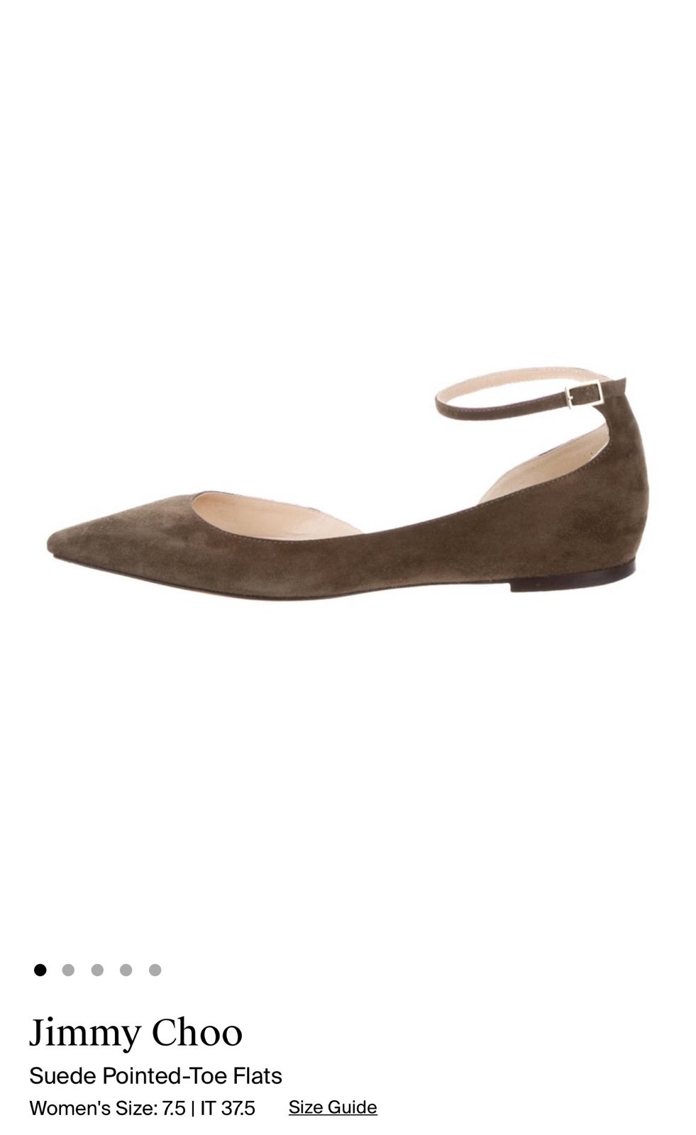 Gently used Suede Olive Jimmy Choo Flats