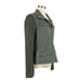 Ashley Military Jacket Sweater Sleeves Snap Flap Pockets Cinch Waist Green Sz M