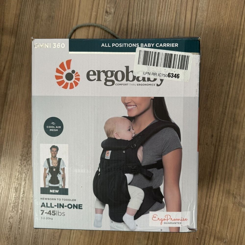 New Ergobaby Omni 360 All-in-One Baby Carrier Onyx Black Dmg Box
