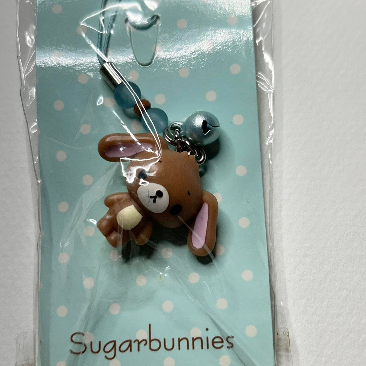 sanrio sugar bunnies kurousa gotochi gacha charm strap beaded keychain NWT