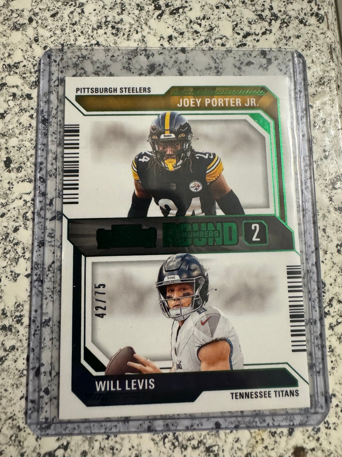 2023 Contenders Joey Porter Jr. / Will Levis ROUND Numbers Green 
