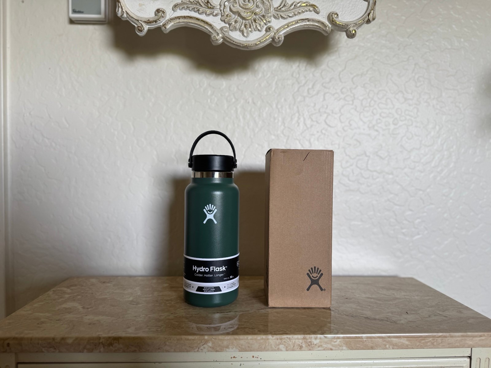 Hydro Flask 32oz Green Wide Mouth with Flex Cap