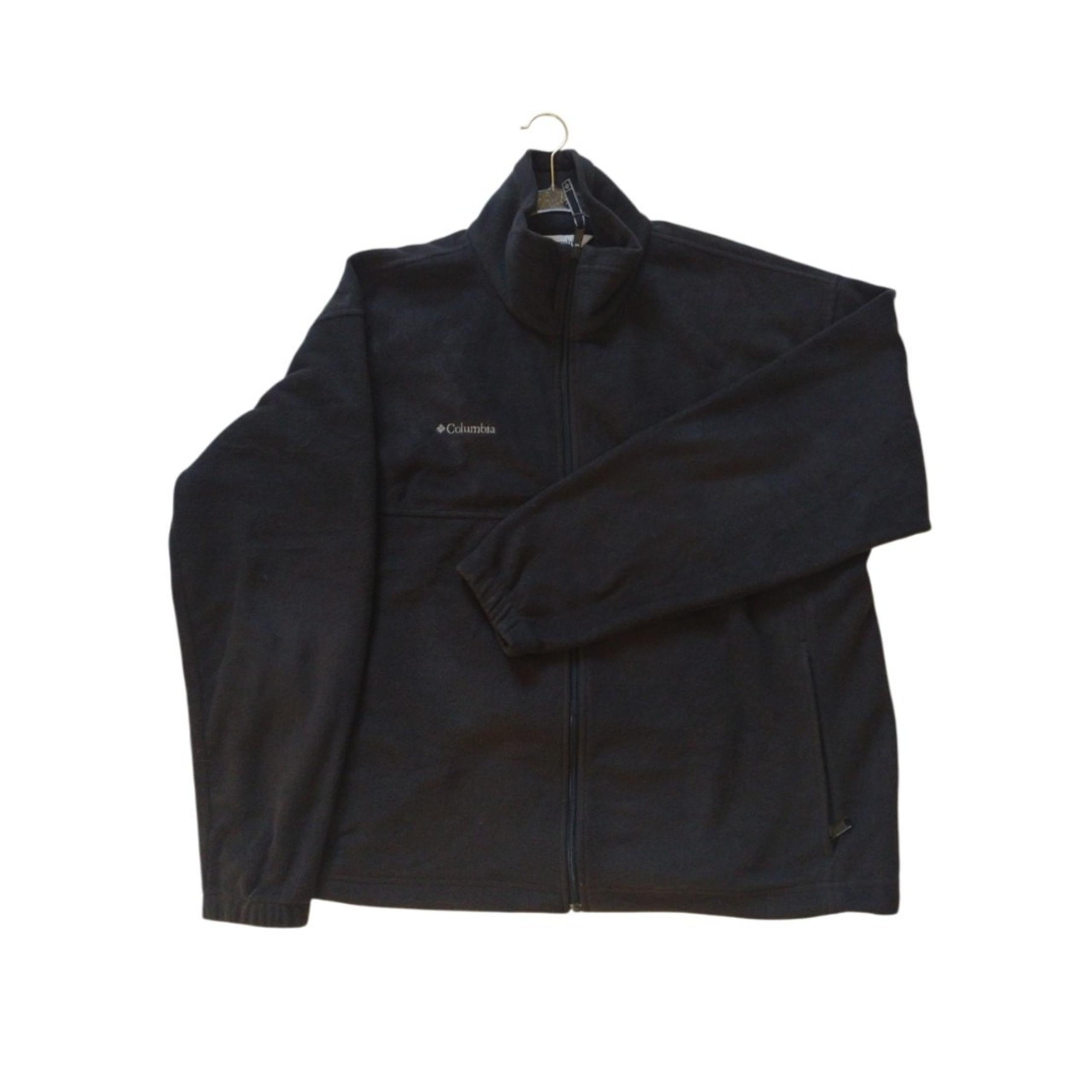 Columbia Jacket  Men's XL Black Full Zip Fleece Outdoors Hiking 2YK Zip Pockets