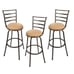 NEW 3 Pack Adjustable 24 or 29 Bronze Swivel Barstool, Tan Microfiber Seat