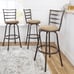 NEW 3 Pack Adjustable 24 or 29 Bronze Swivel Barstool, Tan Microfiber Seat