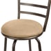 NEW 3 Pack Adjustable 24 or 29 Bronze Swivel Barstool, Tan Microfiber Seat