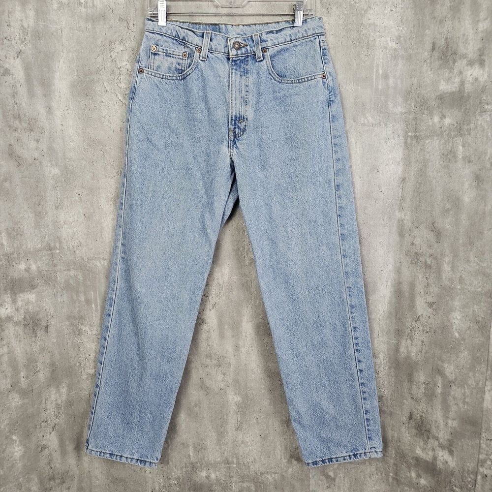 Vintage 90s Levis 555 29x30 Relaxed Fit Straight Leg Light Wash Denim Jeans