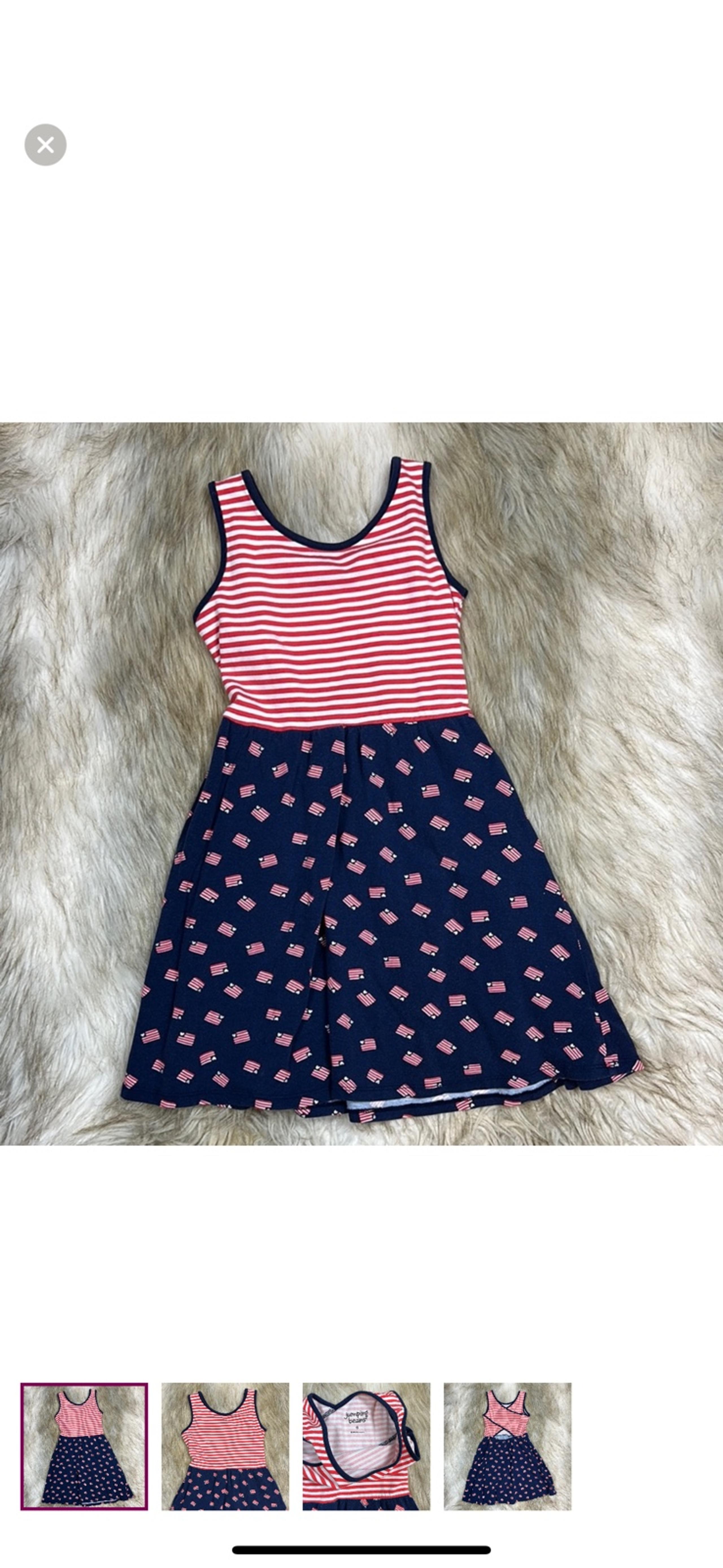 Size 6 Jumping Beans Red, White, and Blue American Flag Sleeveless Sundress