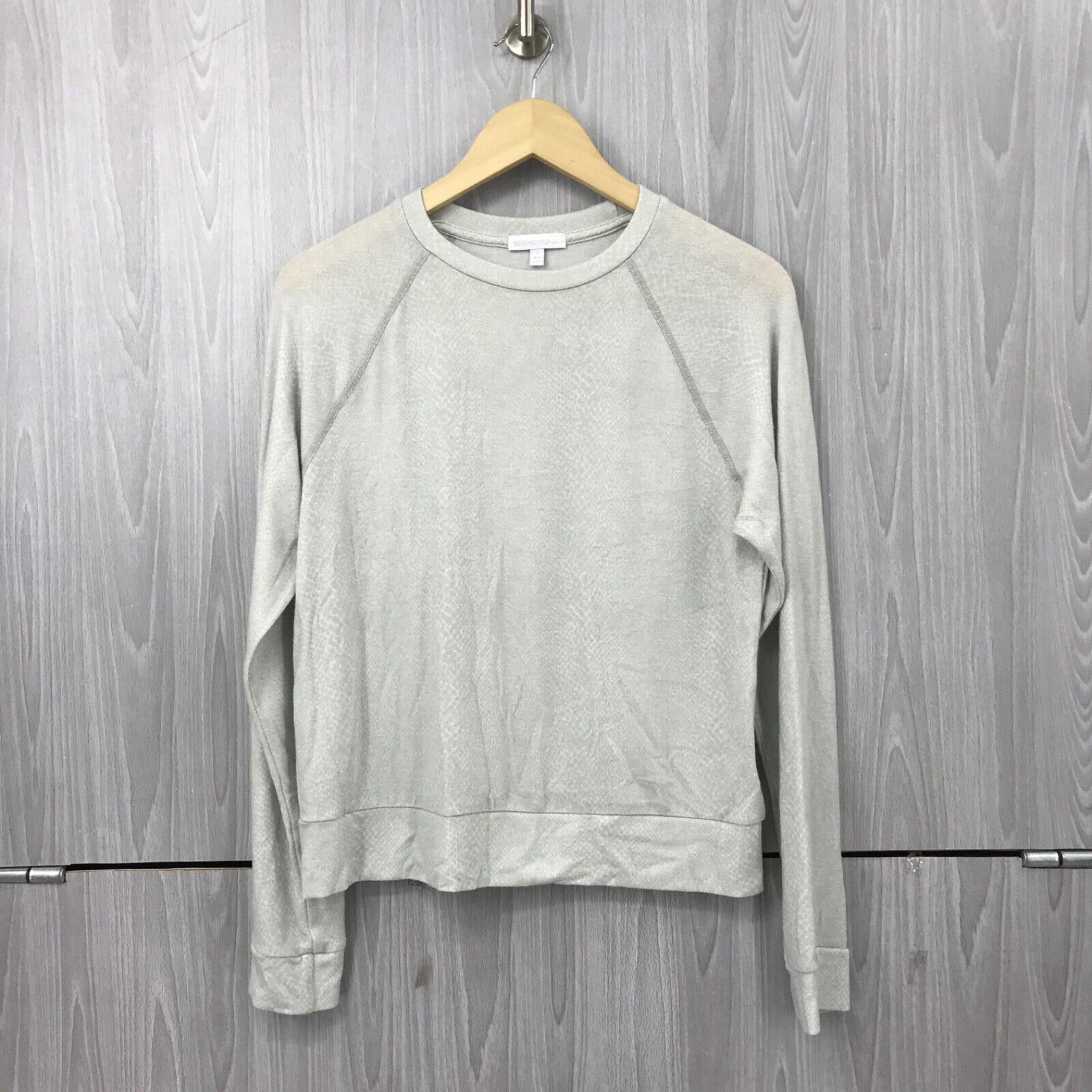 Beyond Yoga Gray Snake Print Soft Raglan Pullover Sweatshirt Size Small