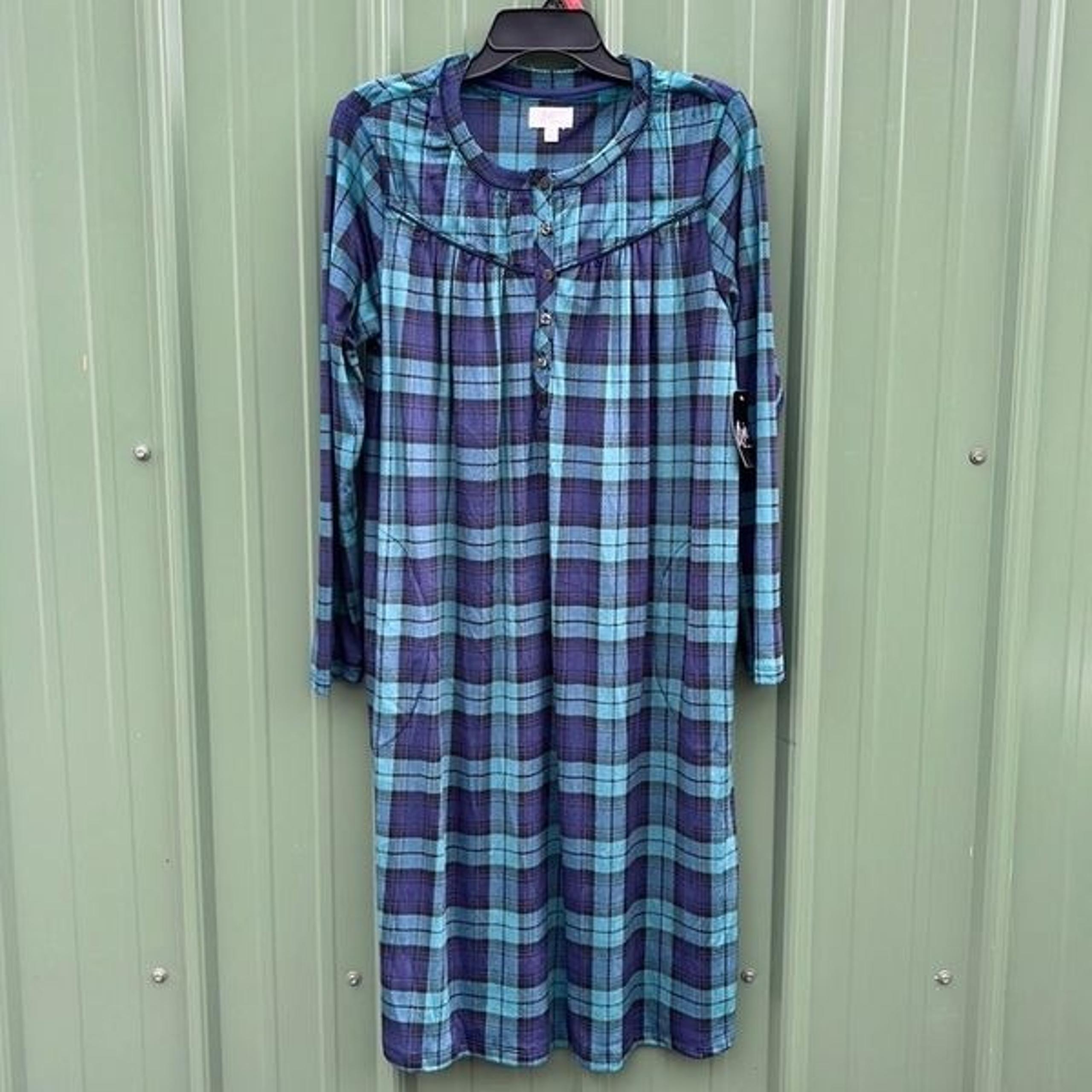 Women’s Knit Velour Long Sleeve Ballet Nightgown Pajama Lounge Size M