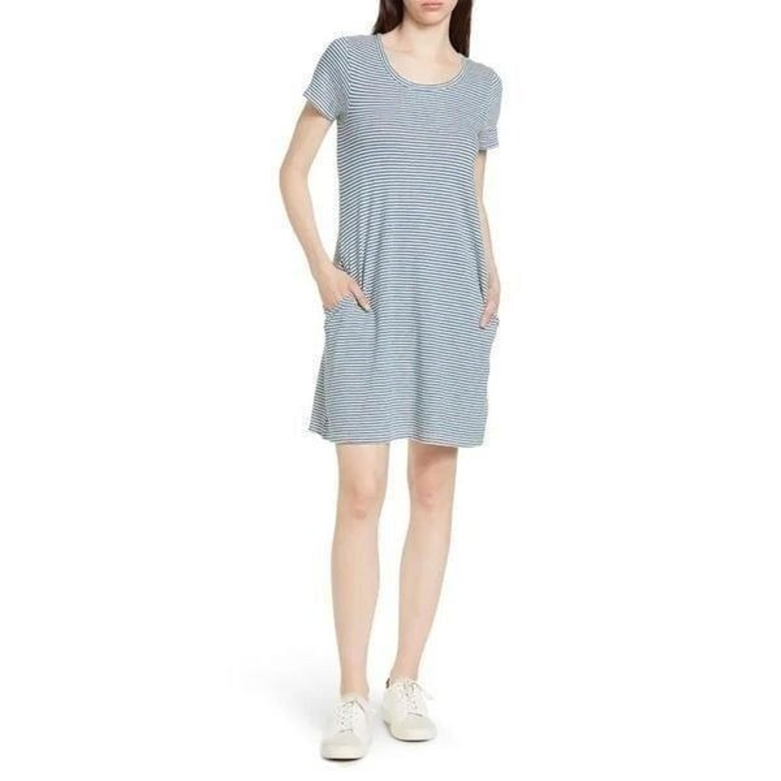 Faherty Sanibel Dress Small Striped Button Down In Back Nautical Pockets size M