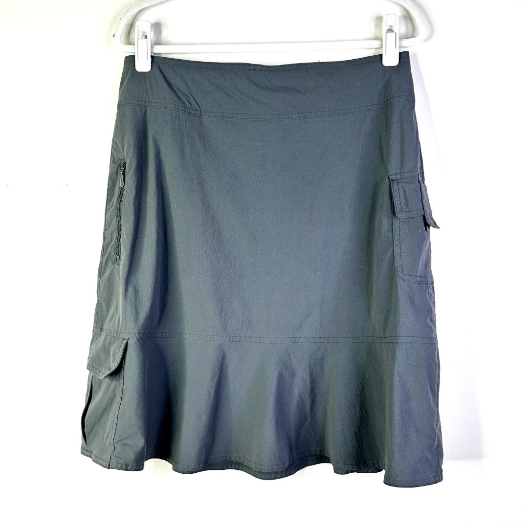 Royal Robbins Skirt Women 8 Gray Discovery Athleisure Nylon Cargo Hiking Travel