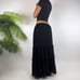 Vintage Black Whimsygoth Fairy Grunge Low Rise Boho Hippie Midi Skirt / 12