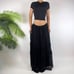 Vintage Black Whimsygoth Fairy Grunge Low Rise Boho Hippie Midi Skirt / 12