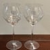 Set of 2 Gold Spiral Balloon Wine Glasses Handcrafted Mouth Blown In Poland
