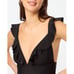 J. Crew Ruffle Shoulder V-Neck One Piece Swimsuit Black NWT Large