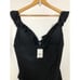 J. Crew Ruffle Shoulder V-Neck One Piece Swimsuit Black NWT Large