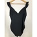 J. Crew Ruffle Shoulder V-Neck One Piece Swimsuit Black NWT Large