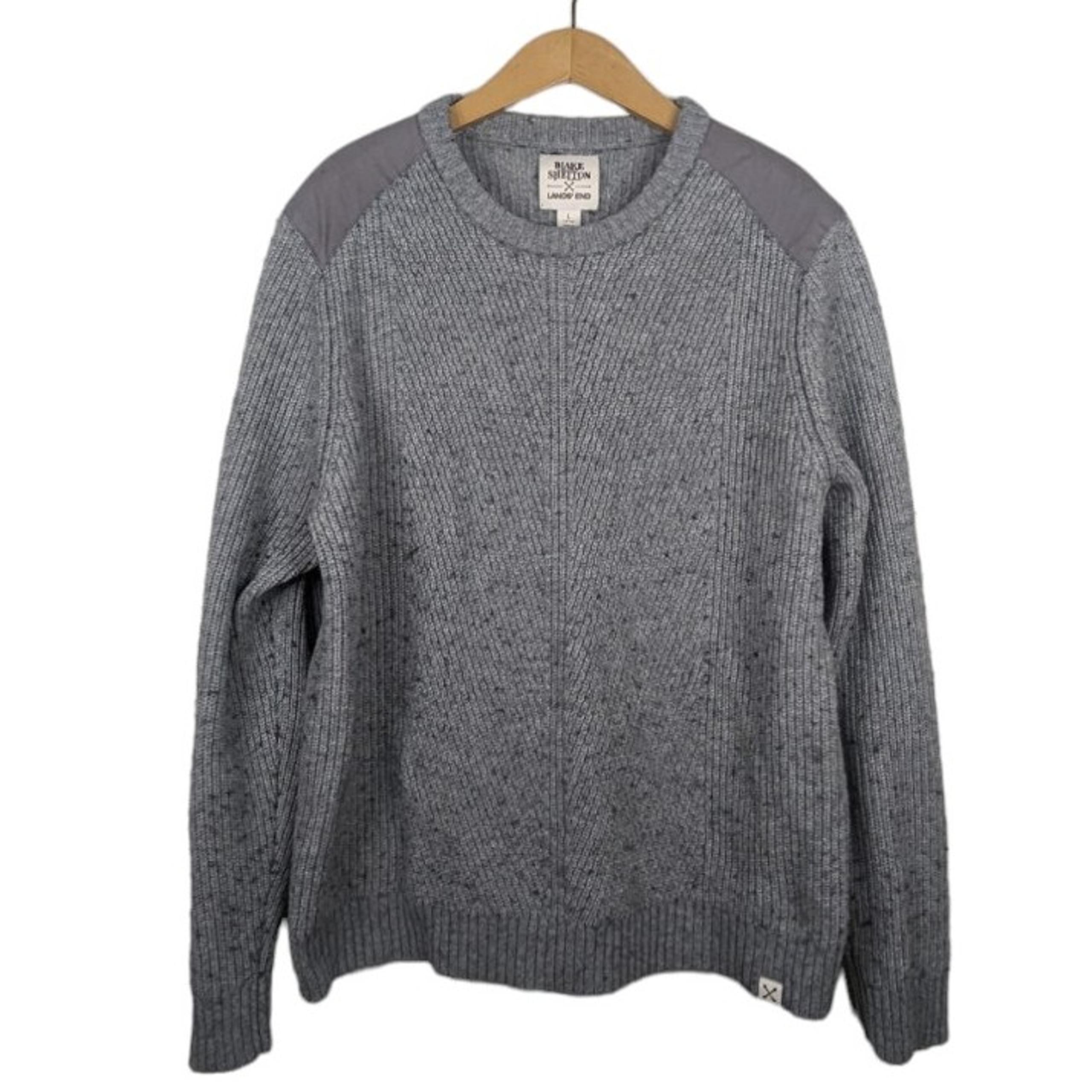 Lands' End + Blake Shelton Men's Cotton Sweater Business Casual Gray LARGE