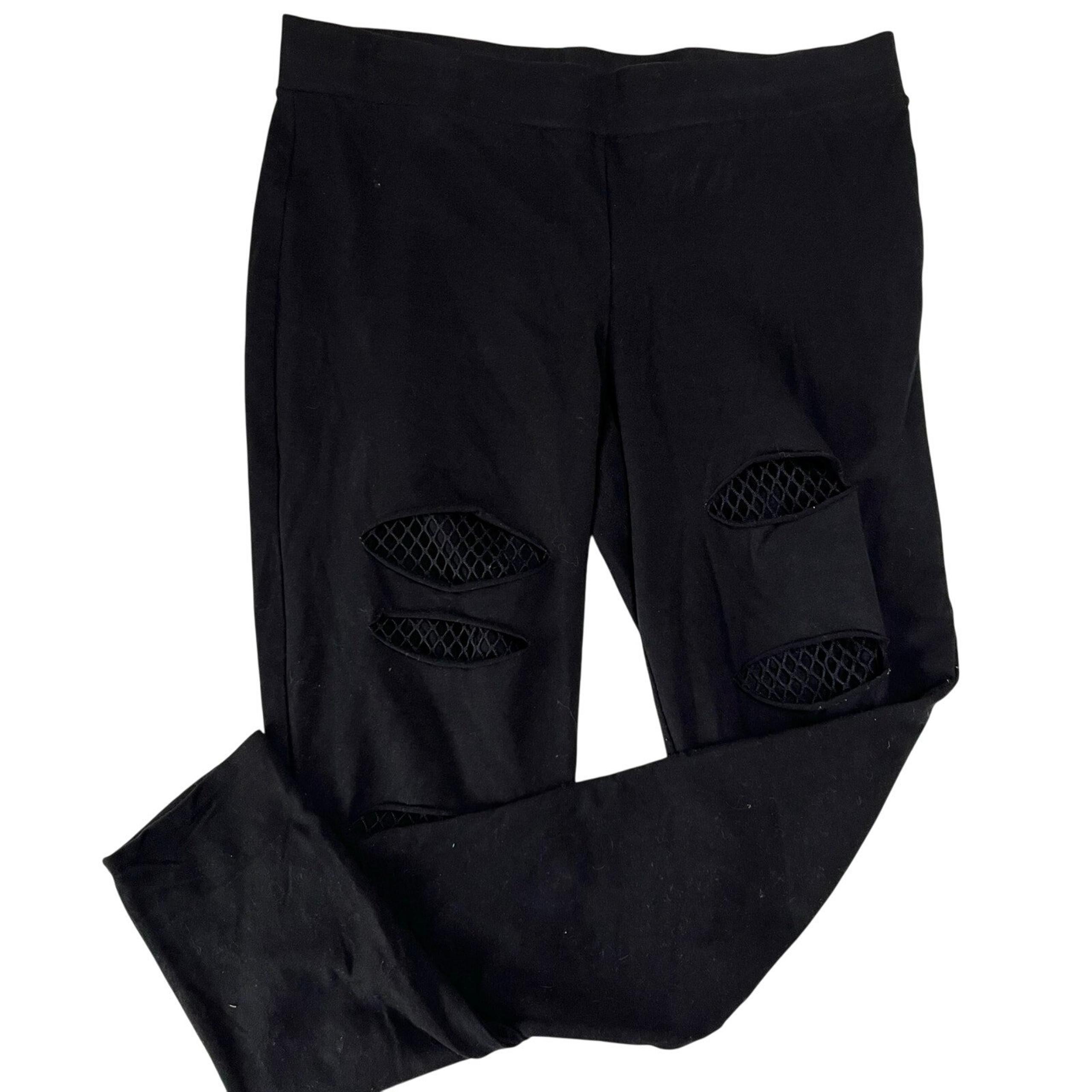 Torrid Women’s Activewear Legging Size 2(2X) Black Lined With Netting Distressed