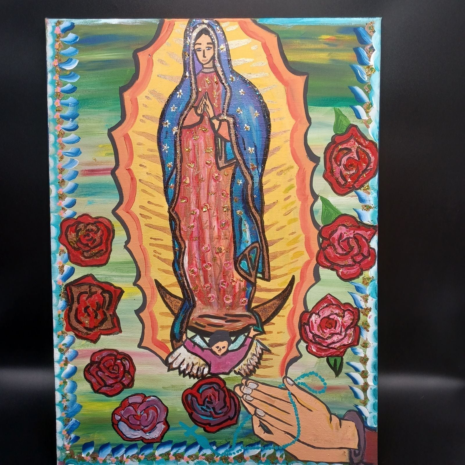 Painting Virgin Guadalupe