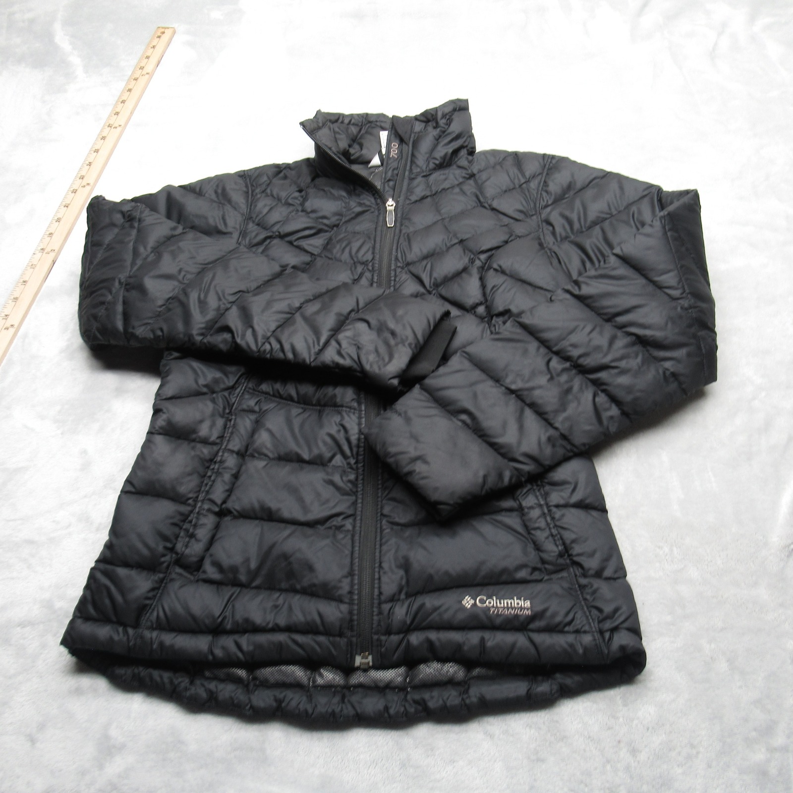 Columbia Titanium Down Jacket Womens Small Black 700 Fill Omni