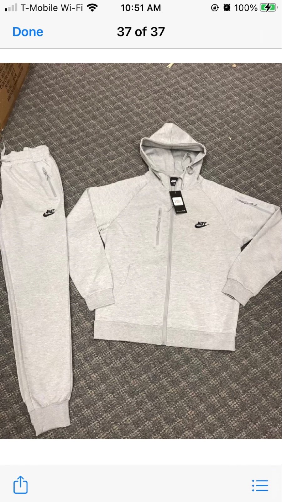 Nike Hoodie sweat suit with zipper