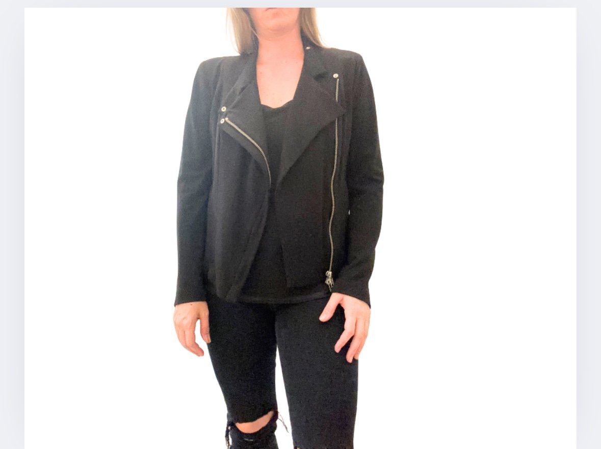 Robert Rodriguez black moto jacket with zippers