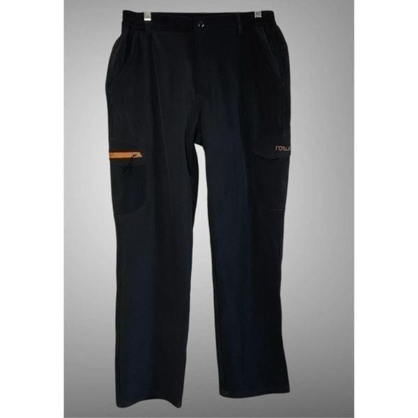NONWE Mens Size 32 Flex Cargo Pants Fleece Lined Outdoor Winter Black Pants