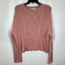 ZARA | Women’s S Small Pink Chunky Cable Knit Pom Pom Sweater Pullover