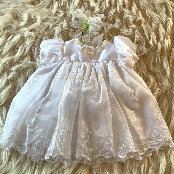 Baby Girl Christening Gown Baptism Set 12-24 month