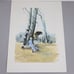 Vera Kirk AMISH BATIK THE COURTING TREE  Watercolor Print #101/500