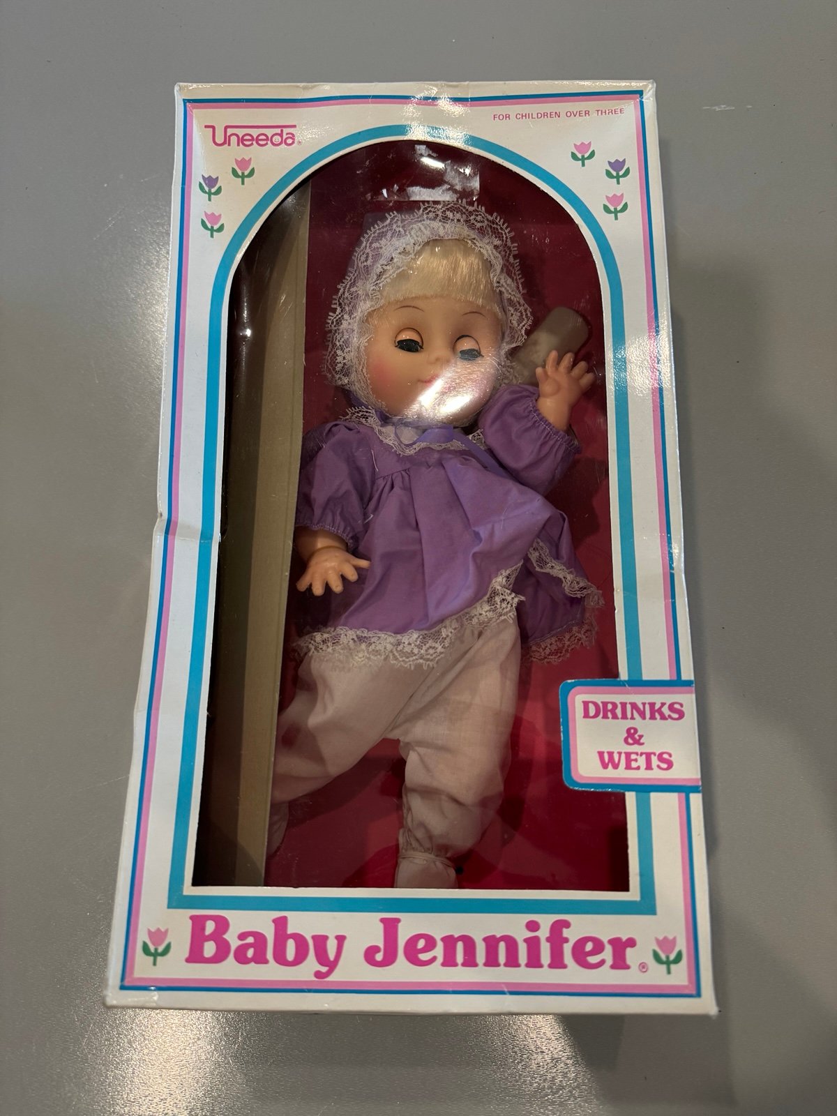 Vintage Uneeda Baby Jennifer Doll 1981 In Box Sleep Eyes Drinks & Wets