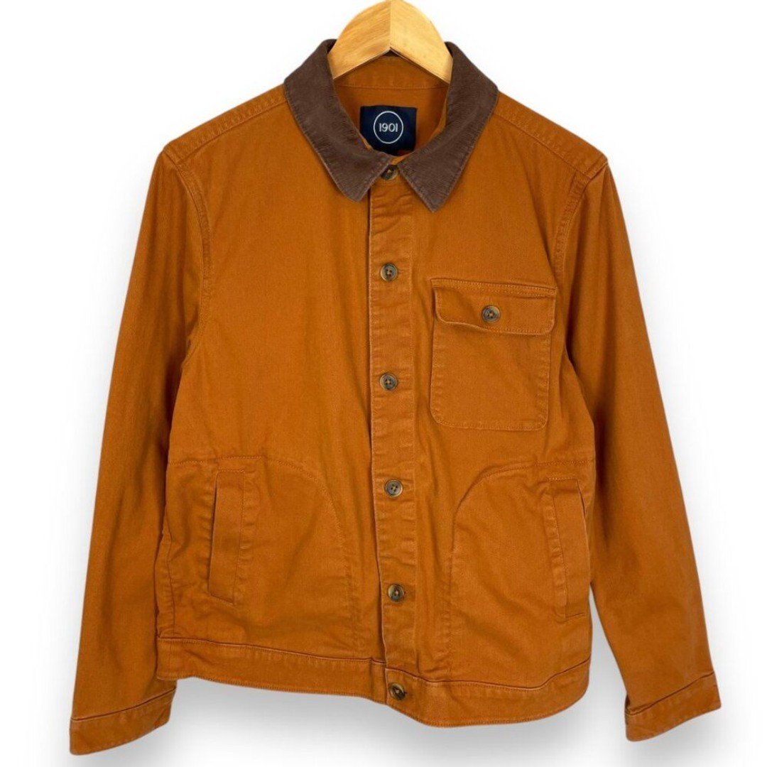 1901 Jacket Chore Coat Men Size Large Copper Brown Farmhouse Casual Cotton