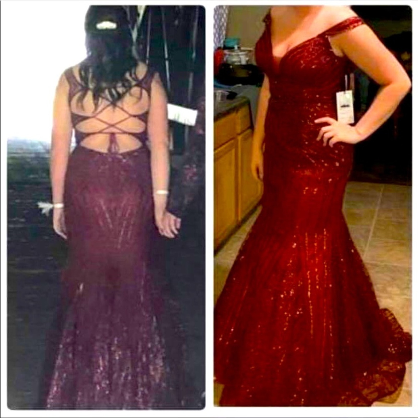 Amarra Red Satin, Lace, Sequins and Tulle Prom Dress size 12 Prom 2021