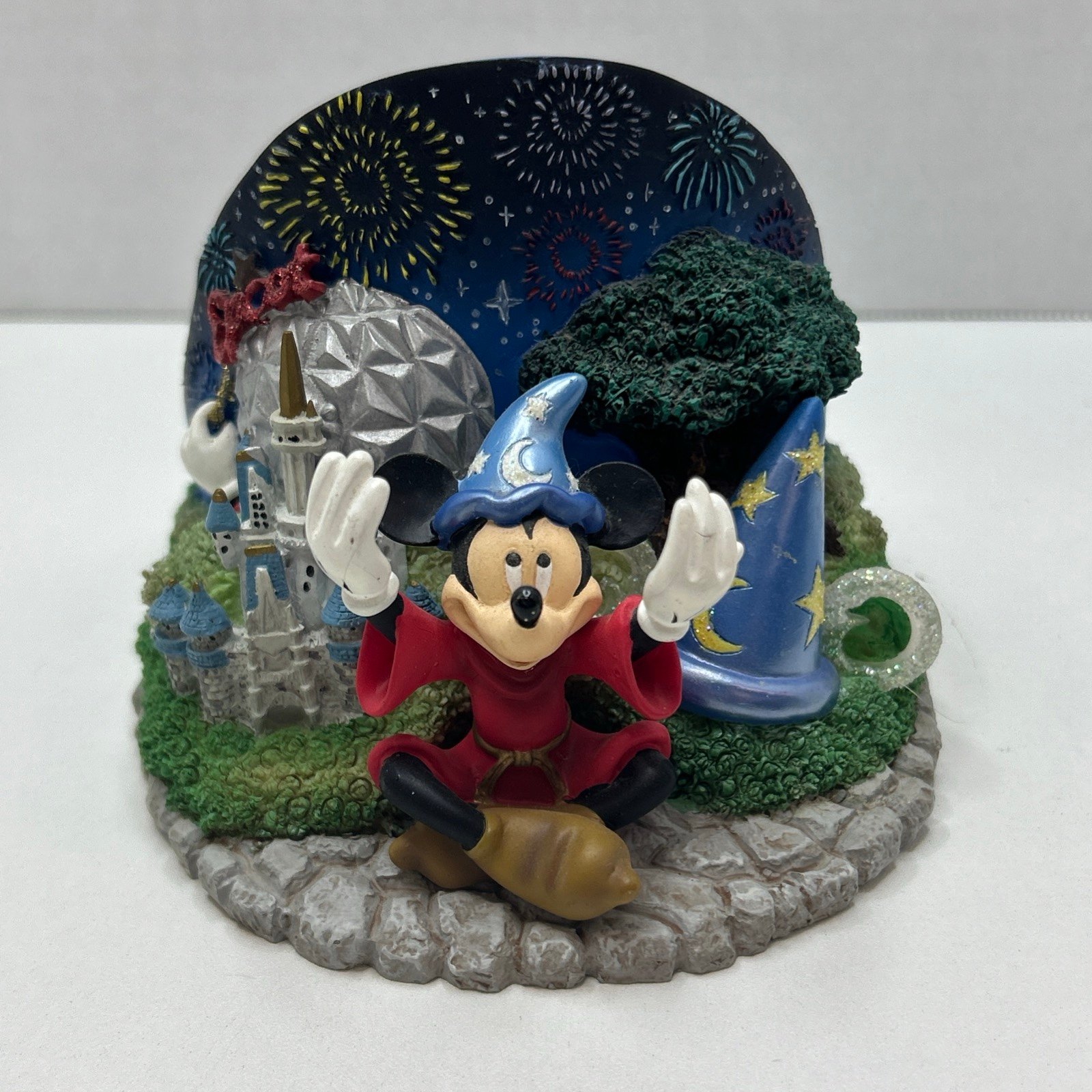 VTG Disney World Resort Mug Coaster Holder Epcot Happens Magic Mickey Sorcerer