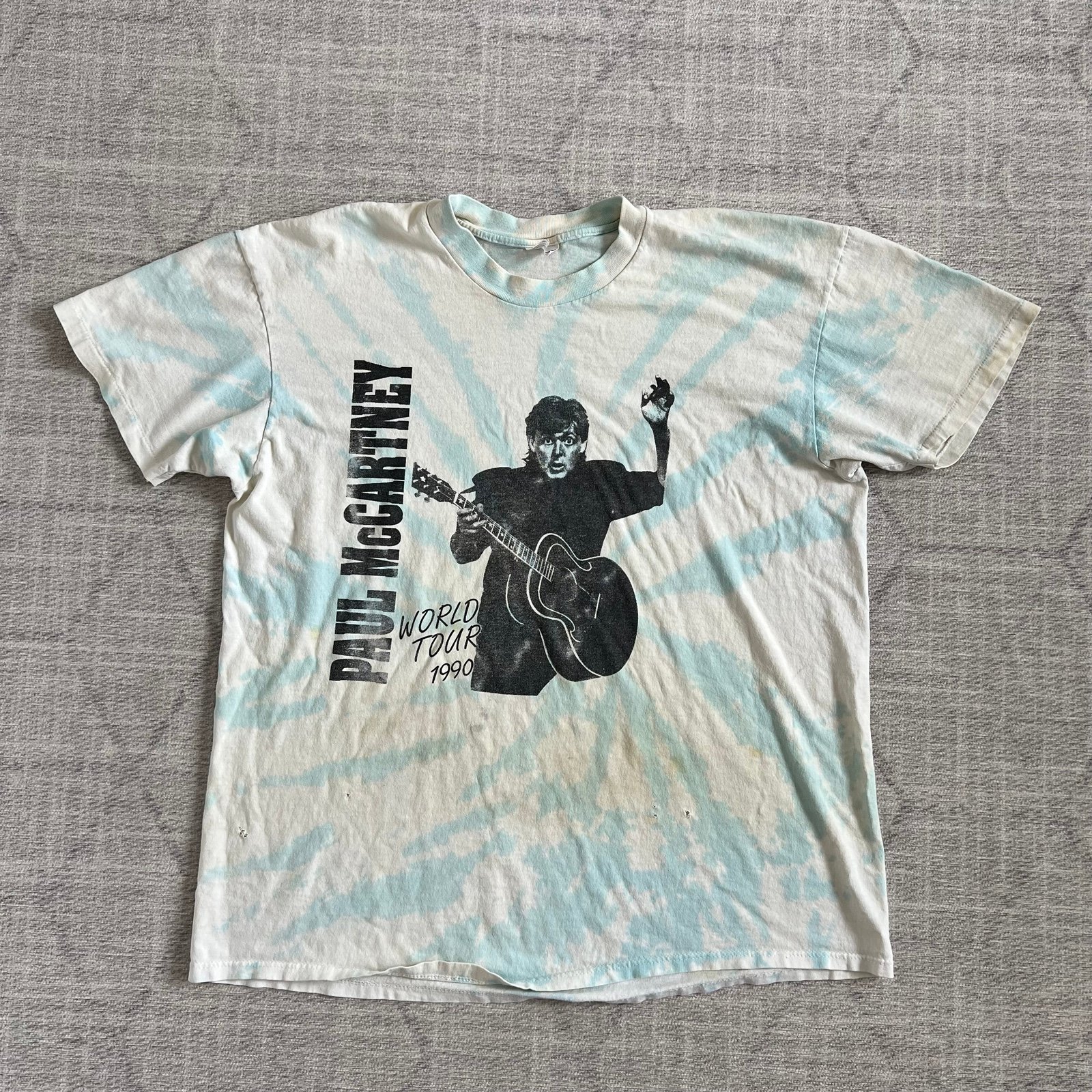 Vintage 1990s Stedman Paul McCartney World Tour 1990 Tie-dye Rock Band Tee
