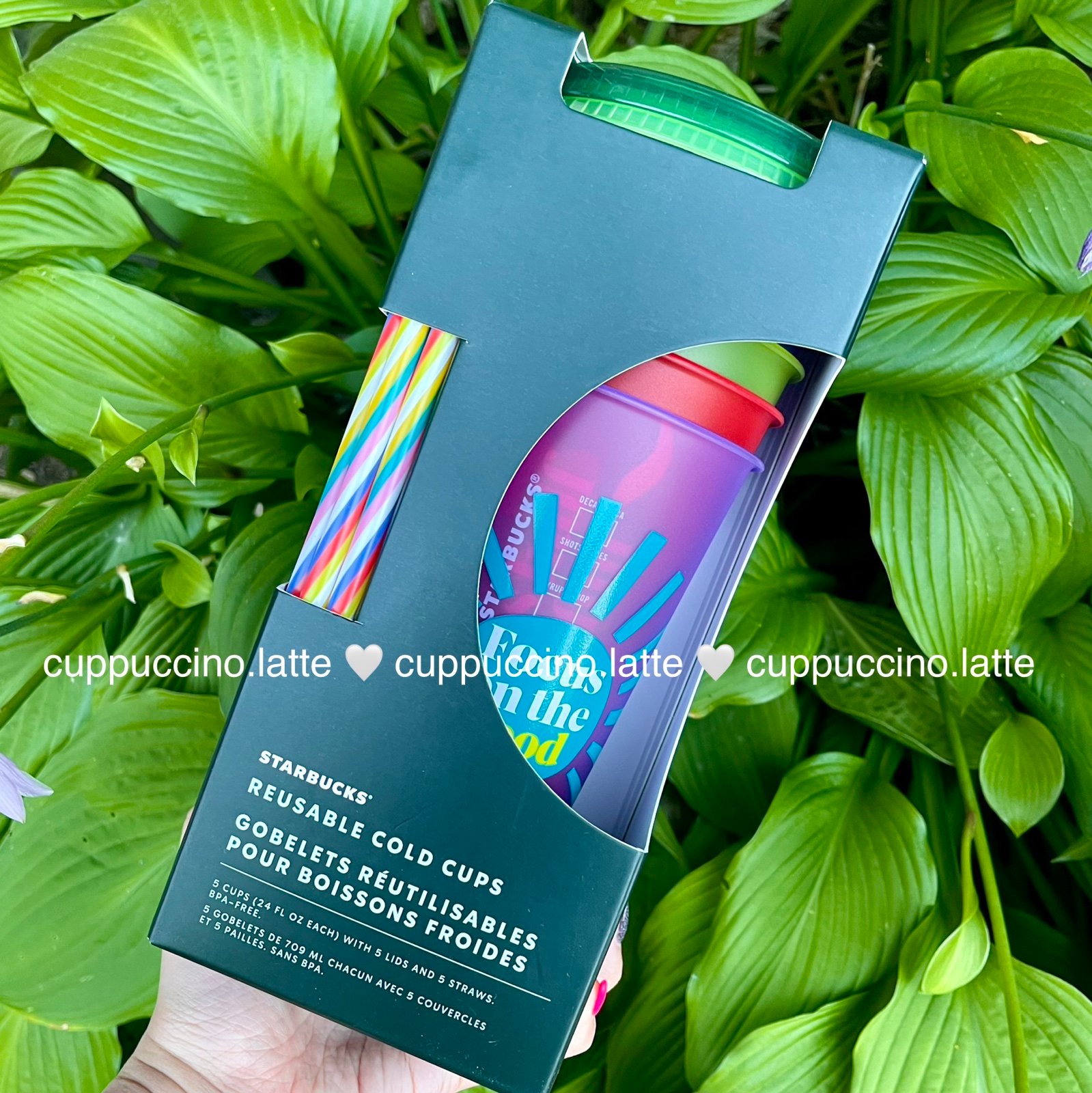 NWT Starbucks Graphic Printed Reusable Back to School Summer Cold Cups Box