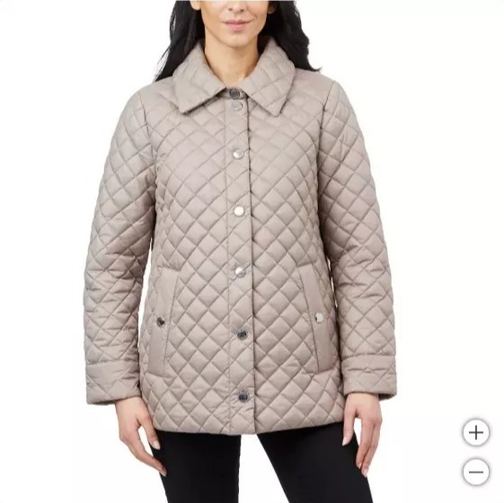 NWT Anne Klein Women's Soft Touch Down Puffer Jacket Size XL Tan 180 FFF327