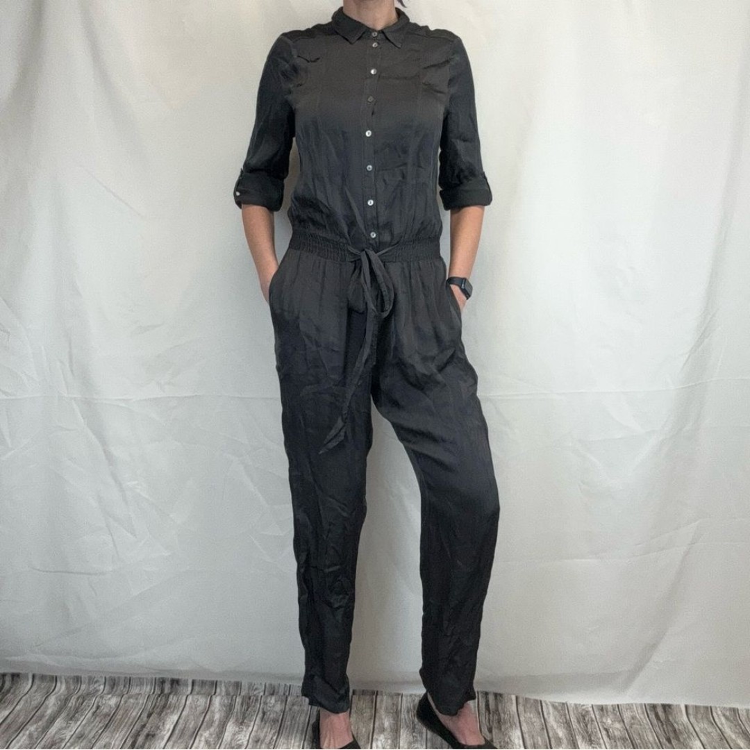 GHOST London Women's Carbon Gunmetal Grey Gray Jumpsuit Romper M Med Medium Long