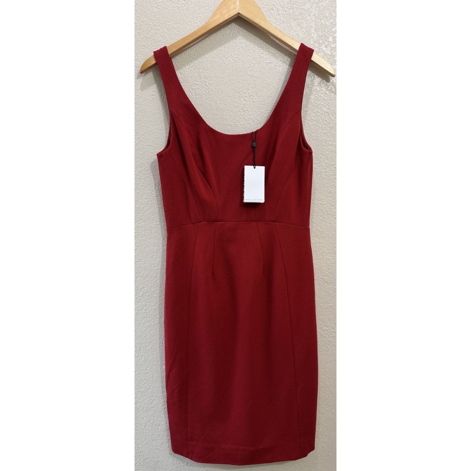 Diane Von Furstenberg DVF Geovana Rubiate Sleeveless Sheath Dress Size 8