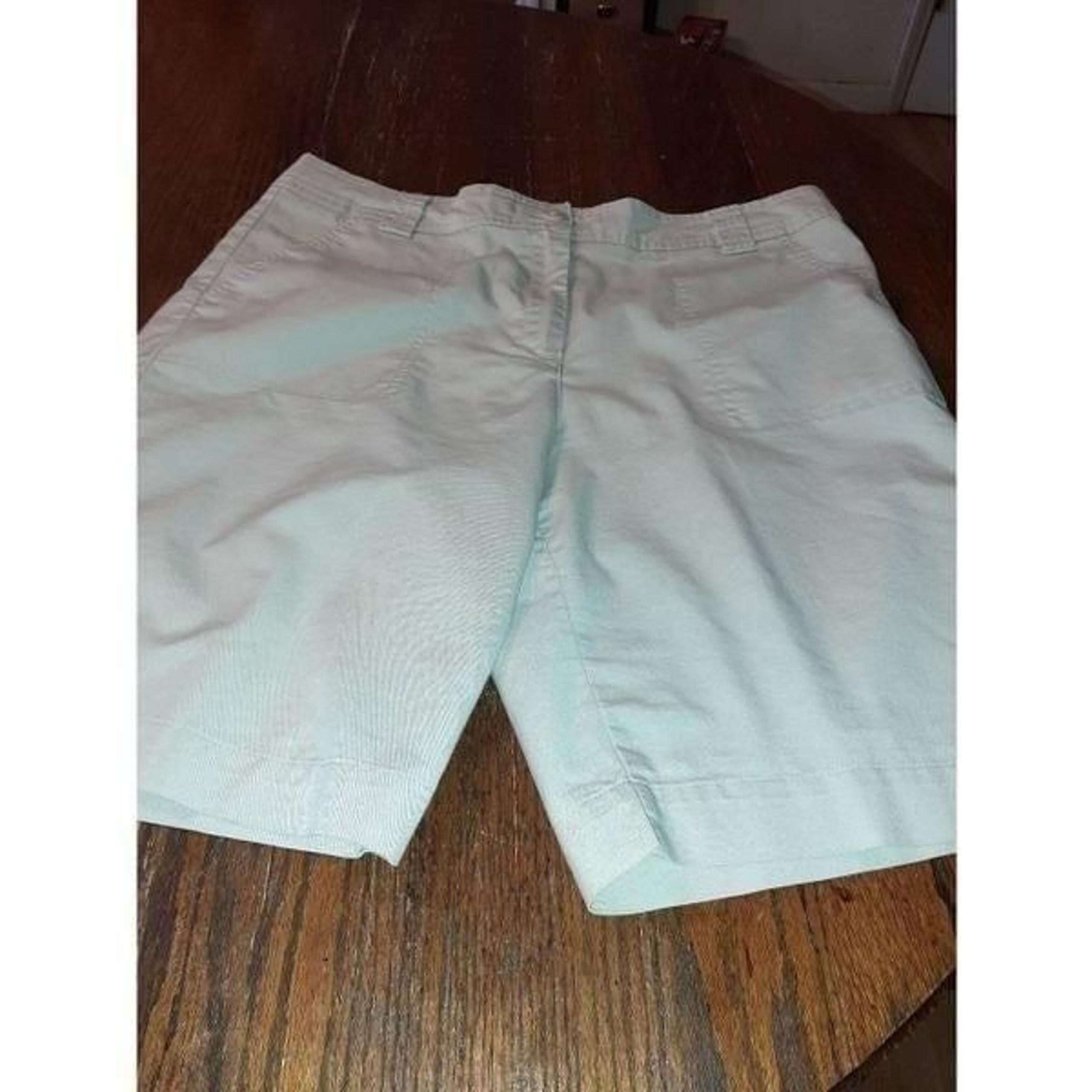 Size 14 White Stag Khaki Tan Flat Bermuda Chino Shorts with Pockets High Rise
